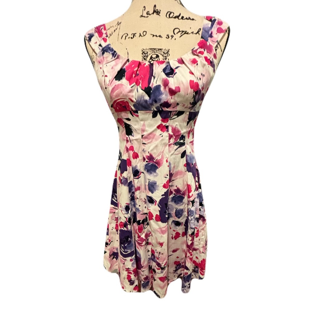 Dress Barn floral pink white purple vintage y2k size 2 petite
